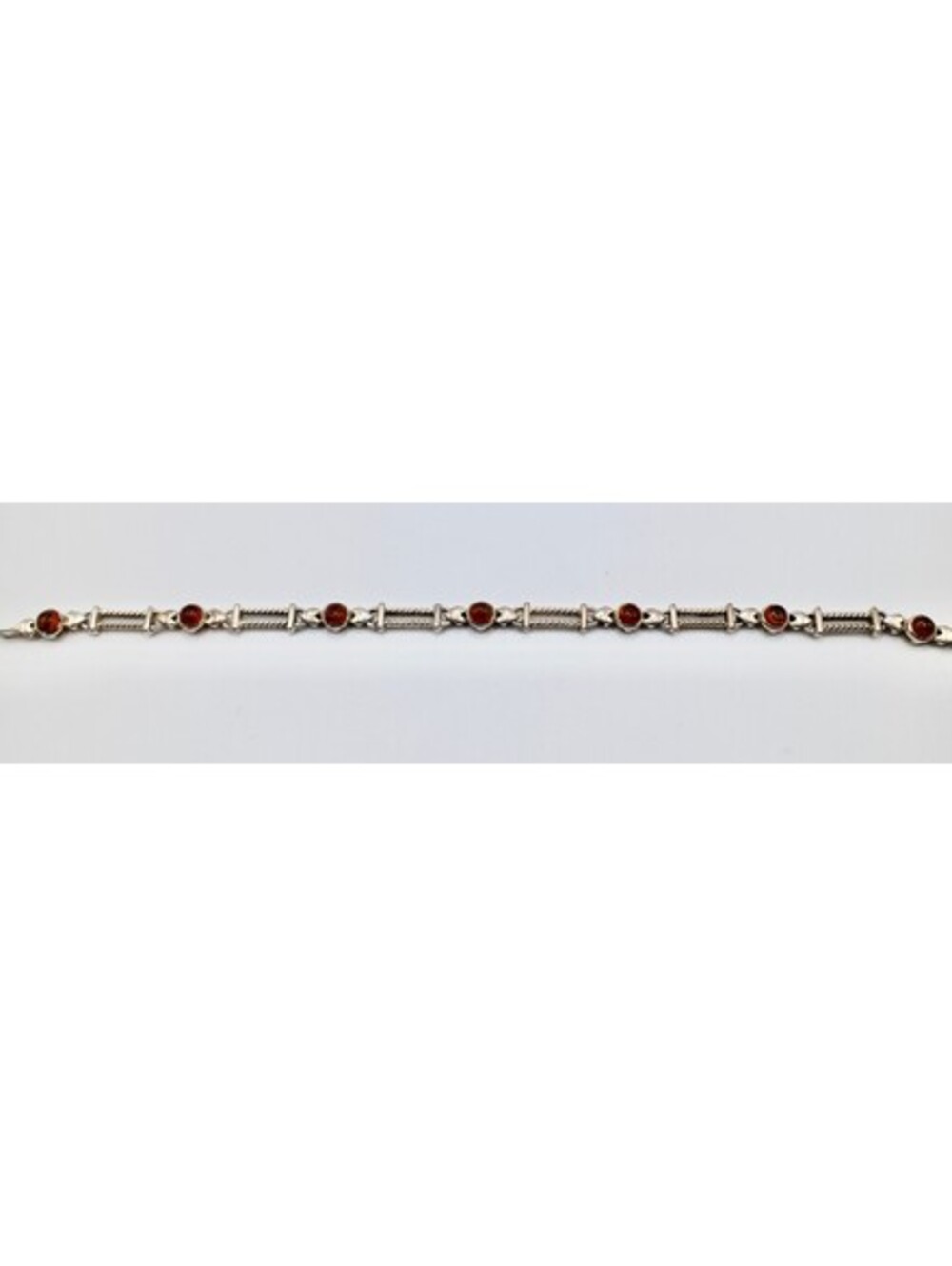 Silpada Sterling Silver Amber Cabochon Link Bracelet, 7.25 inch - Picture 2 of 4